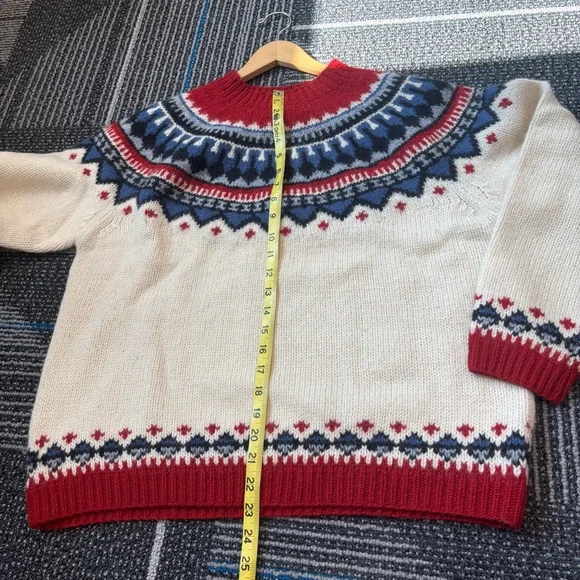 Vintage Eddie Bauer Medium Sweater Wool Fair Isle - Picture 11 of 13
